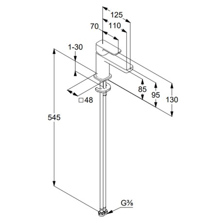 Смеситель KLUDI RENON 422903975 для раковины на одно отверстие однорычажный без донного клапана