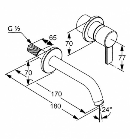Смеситель KLUDI ZENTA 382440575 для раковины настенный встраиваемый внешняя часть