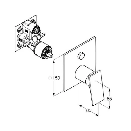 Смеситель KLUDI DECUS 547590575 для ванны и душа встраиваемый внешняя часть с переключателем воды