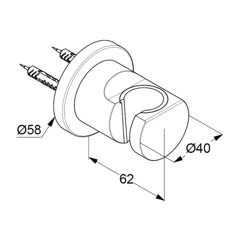 Держатель ручного душа KLUDI NOVA FONTE Puristic 2055239-15