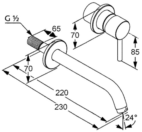 Смеситель KLUDI BOZZ WHITE SET 382455376S для раковины настенный встраиваемый со скрытой частью в комплекте