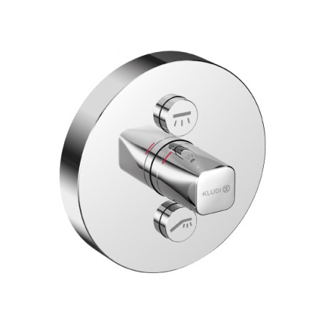 Термостат KLUDI PUSH 386120538 для ванны и душа встраиваемый на 2 потребителя внешняя часть