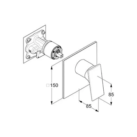 Смеситель KLUDI DECUS 547553975 для душа встраиваемый внешняя часть