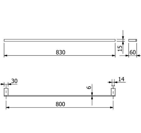 Держатель полотенца KLUDI VELA C 31961N5 широкий 800 мм