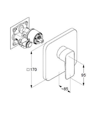 Смеситель KLUDI PURE&STYLE 406550575 для душа встраиваемый внешняя часть