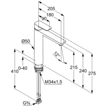 Смеситель KLUDI PURE&STYLE 402960575 для раковины на одно отверстие высокий
