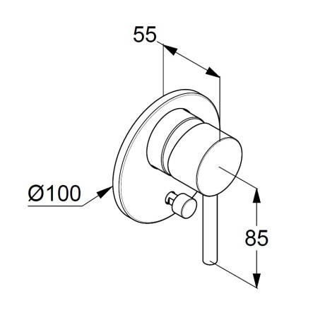 Смеситель KLUDI BOZZ 387160576 для ванны и душа встраиваемый внешняя часть с переключателем воды