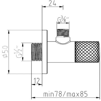 Вентиль KLUDI A-QA 1584605 запорный угловой