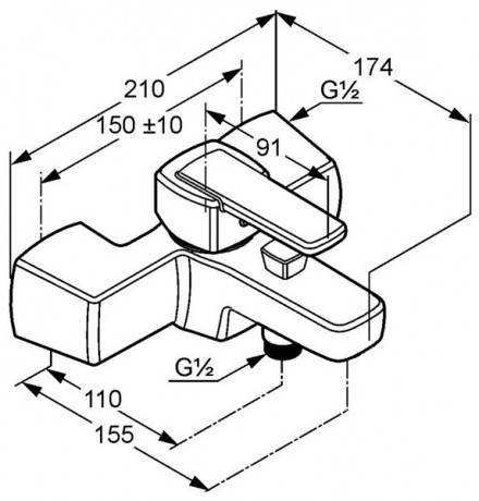 Смеситель KLUDI Q-BEO 504430575