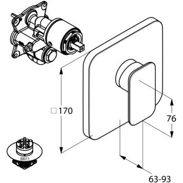 Смеситель KLUDI E2 496550575 для душа встраиваемый внешняя часть