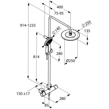 Душевая система KLUDI FRESHLINE 6709205-00 с термостатом
