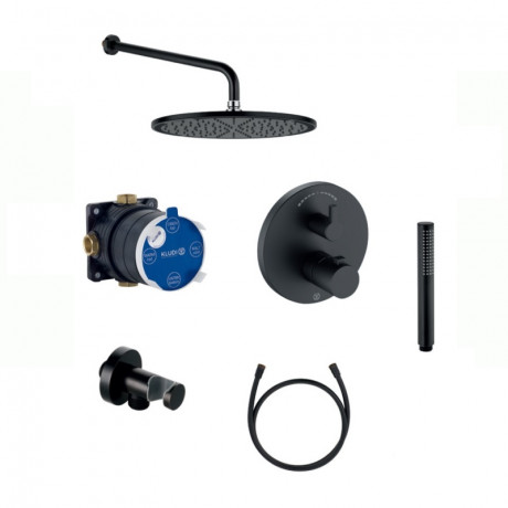 KLUDI NOVA FONTE Black, душевой комплект с термостатом для душа, арт. 208313915