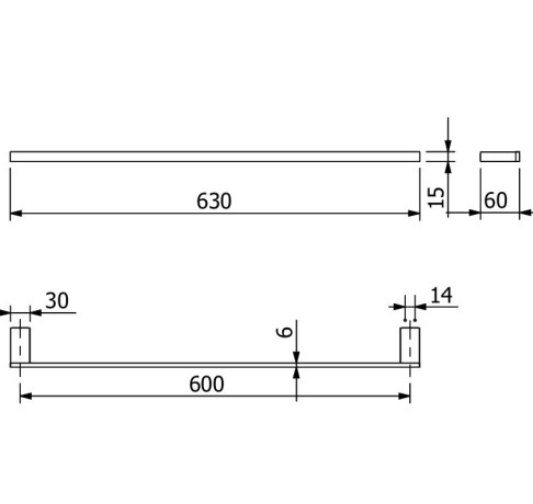 Держатель полотенца KLUDI VELA C 31979N1 широкий 600 мм