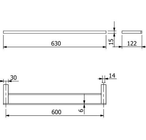 Держатель полотенца KLUDI VELA C 31988N1 широкий 600 мм