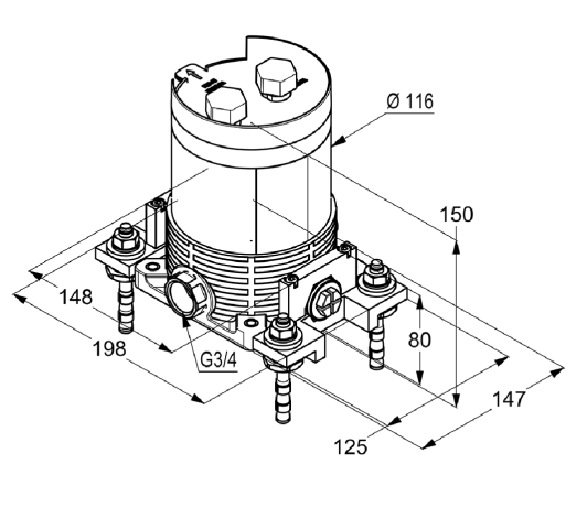 Встраиваемая часть KLUDI FLEXX.BOXX 88088 смеситель напольный