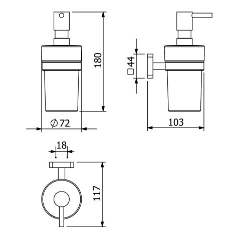 Дозатор KLUDI VELA S 25976N5 подвесной