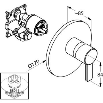 Смеситель KLUDI ZENTA 386550575 для душа встраиваемый внешняя часть