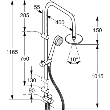 Душевая система KLUDI ZENTA 6609005-00 без смесителя и термостата