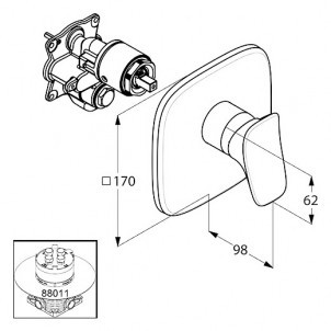Смеситель KLUDI AMBIENTA 536550575 для душа встраиваемый внешняя часть