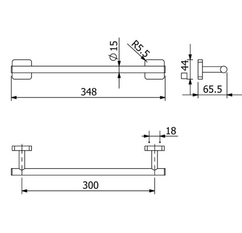 Держатель полотенца KLUDI VELA S 25962N1 широкий 300 мм