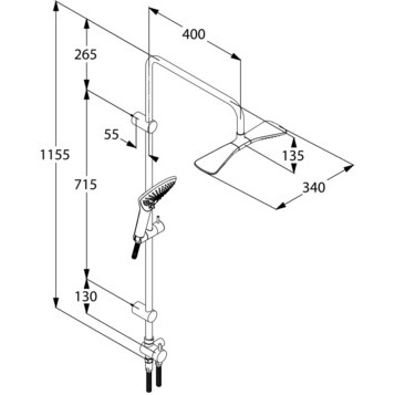 Душевая система KLUDI FIZZ 6709105 без смесителя и термостата