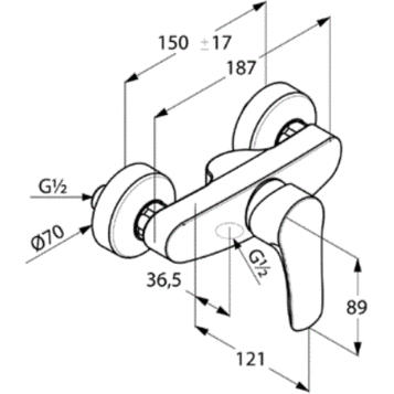 Смеситель KLUDI TERCIO 384420575 для душа