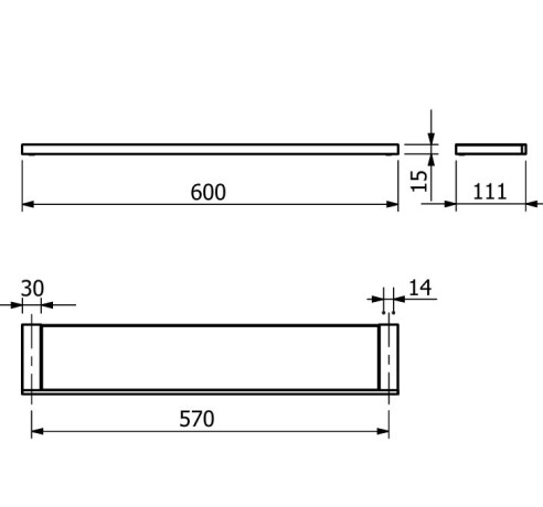 Полочка стекло KLUDI VELA C 3197339 подвесная