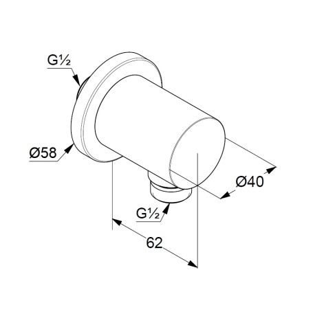 Подключение душевого шланга KLUDI NOVA FONTE Puristic 20543N5-15
