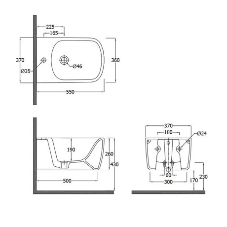 Биде KLUDI RESA S 27BIW01O2 подвесное