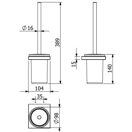 Туалетный ершик KLUDI VELA C 3197439 подвесной