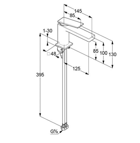 Смеситель KLUDI DECUS 542905375 для раковины на одно отверстие однорычажный