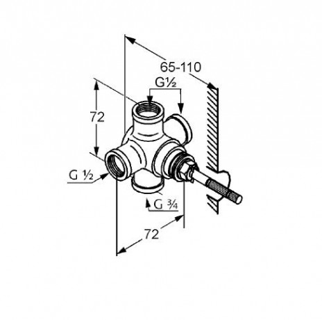Встраиваемая часть KLUDI 29751 переключатель на 2 положения