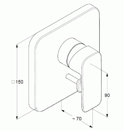 Смеситель KLUDI PURE&STYLE 404190575 для ванны и душа встраиваемый внешняя часть с переключателем воды