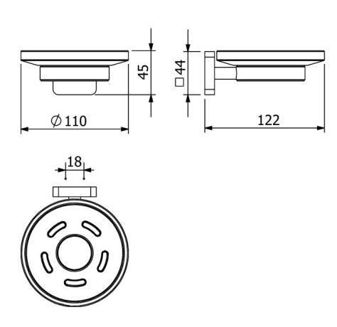 Мыльница KLUDI VELA S 25985N1 подвесная