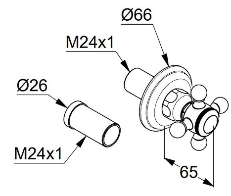 Переключатель потока воды KLUDI ADLON 518490520 на два потребителя