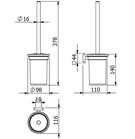 Туалетный ершик KLUDI VELA S 2597453 подвесной