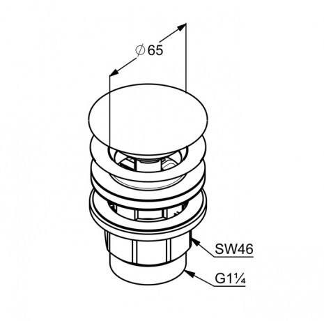 Донный клапан KLUDI 1042605-00 для раковины с функцией push-open