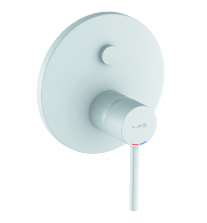 Смеситель KLUDI BOZZ WHITE 386595376 для ванны и душа встраиваемый внешняя часть с автоматическим переключателем воды PUSH&SWITCH