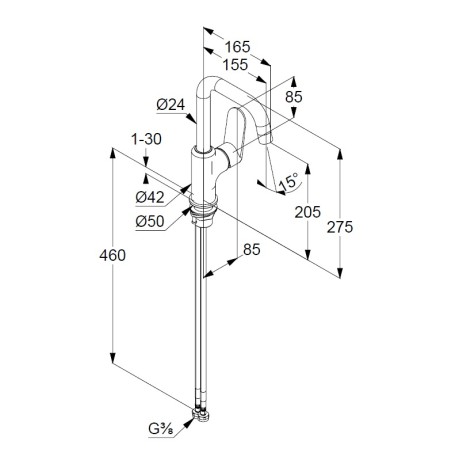Смеситель KLUDI X1 320283975 для раковины на одно отверстие высокий