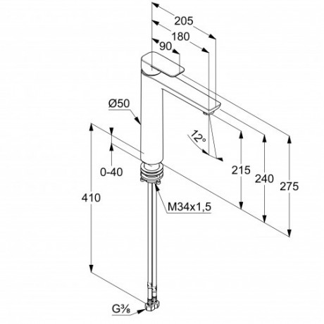 Смеситель KLUDI PURE&STYLE 402963975 однорычажный смеситель на умывальник, черный матовый, арт.