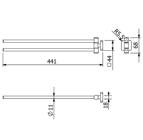Держатель полотенца KLUDI VELA S 2597705 двойной