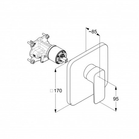 Смеситель KLUDI PURE&STYLE 406553975 для душа встраиваемый внешняя часть