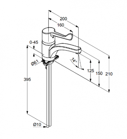KLUDI MEDI CARE Однорычажный смеситель для кухни DN 15, арт. 349080524