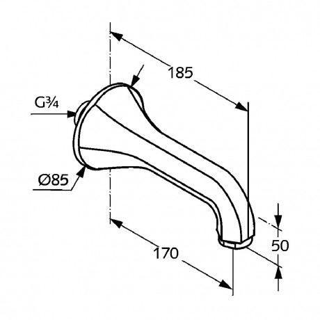 Излив KLUDI ADLON 5140705 для ванны