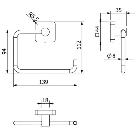 Держатель туалетной бумаги KLUDI VELA S 2598253 подвесной